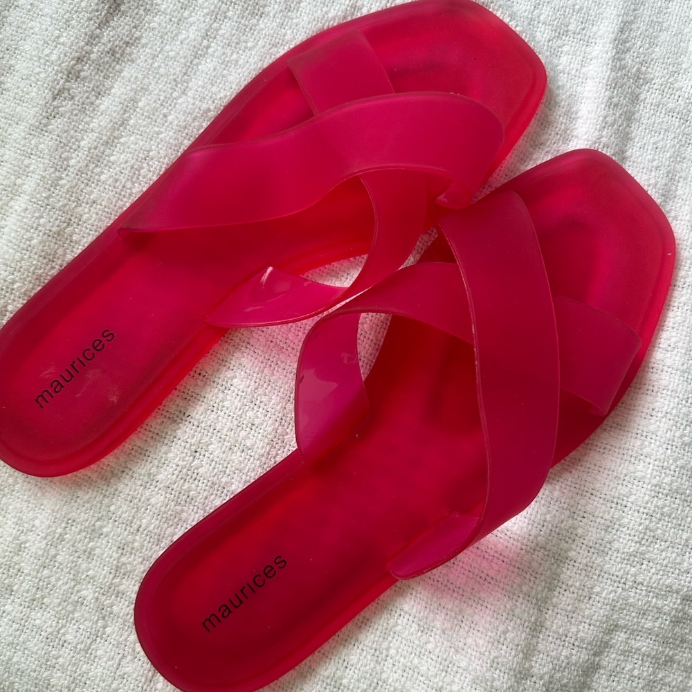 Maurices Bold Pink Slide Sandals
